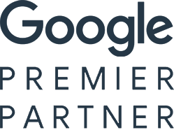 Google Premier Partner logo with "Google" in large font above the words "Premier Partner" in uppercase letters.